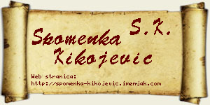Spomenka Kikojević vizit kartica